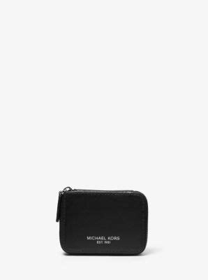 michael kors leather travel pill case black one size|Michael Kors .